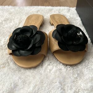 Authentic Chanel Camellia sandal size 38.5